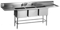 Eagle Group FN2060-3-24-14/3 27" x 114" three compartment, spec-master FN series coved corner sink,