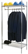 Eagle Group GR1848C 18" x 48" stationary garment rack, with one top and one bott