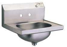 Eagle Group HSA-10-8 8" centerline faucet holes, basket drain. Bowl size: 9 3/4" x 13 1/2"