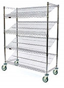 Eagle Group M1836C-4 18" x 36" chrome, angled shelf/visual merchandising cart.