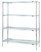Eagle Group S4-63-2436C Chrome Four-Shelf Starter Unit, 24" W x 36" L x 63 H