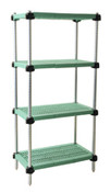 Eagle Group S4-63S-L2324PM 23" x 24" stainless steel, LIFESTOR polymer shelving - starter unit w