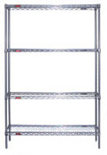 Eagle Group S4-74-1836V Valu-Master gray epoxy Four-Shelf Starter Unit, 18" W x 36" L x 74 H