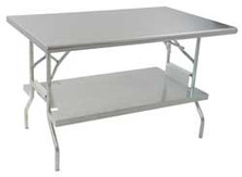 Eagle Group T2460F-USS 24" x 60" 14/304 stainless steel top worktable; flat top and galvanize