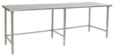 Eagle Group T30120GTEB 30" x 120" 16/304 stainless steel top worktable; flat top and galvaniz