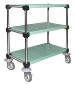 Eagle Group U3-S1836PSM 18" x 36" LIFESTOR polymer utility cart, stainless steel finish