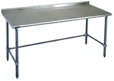 Eagle Group UT3036GTE 30" x 36" 14/304 stainless steel top worktable; rear upturn and galvan