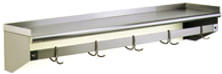 Eagle Group WSP1284 12" x 84" wall shelf with removable hooks.