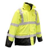 Radians SJ41-3ZGS-L HI Viz Jacket Class 3, Three-In-One Weatherproof Parka, Green, Large