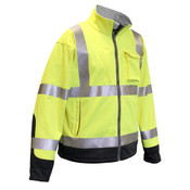 Radians SJ31-3ZGS-4X HI Viz Jacket Class 3, Tri-Laminate Soft Shell Jacket, Green, 4X-Large