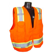 Radians SV62-2ZOT-4X Saftey Vest Class 2, Two Tone Surveyor, Solid Twill Orange, 4X-Large