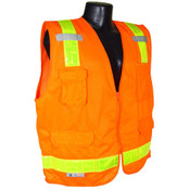 Radians SV7POM Saftey Vest Class 2, Prismatic Gloss Surveyor, Prismatic Reflector Orange, Medium