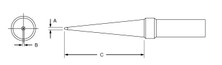 Weller PTM7 .125" x 1.0" x 700° PT Series Long Screwdriver Tip for TC201 Series Iron