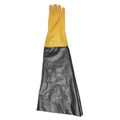 Glove, Textured Rubber, Yellow, 8-1/2" Dia x 26", Left Glove Only