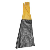 Glove, Textured Rubber, Yellow, 8-1/2" Dia x 26", Right Glove Only