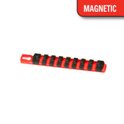 Ernst 8410M-Red - 1/4" 8" Magnetic Socket Organizer and 9 Socket Clips