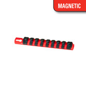 Ernst 8411M-Red - 3/8" 8" Magnetic Socket Organizer and 9 Socket Clips