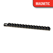 Ernst 8423M-Black-1/4" 13" Magnetic Socket Organizer and 15 Twist Lock Clips