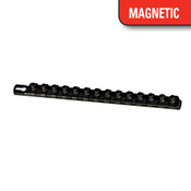 Ernst 8424M-Black-3/8" 13" Magnetic Socket Organizer and 14 Twist Lock Clips