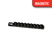 Ernst 8426M-Black-1/4" 8" Magnetic Socket Organizer and 9 Socket Clips