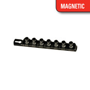 Ernst 8428M-Black-1/2" 8" Magnetic Socket Organizer and 7 Socket Clips