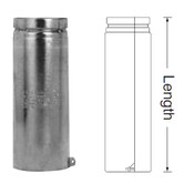 MetalBest 106082 Round Adjustable Length Gas Vent Pipe, 6" ID, 12" Long