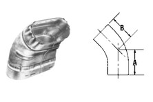 MetalBest 165215 45 Degree Oval Elbow, 5" ID