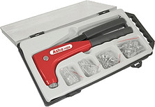 Astro Pneumatic APT1432A Industrial Hand Riveter Kit with Dial Head Riveter with 4 Sizes
