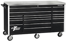 Extreme Tools EXT EX7217RCBK 72" 17 Drawer Roller Cabinet - Black