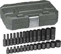 Gearwrench GWR84901 28 Pc. Impact Socket Set Metric 1/4" Drive