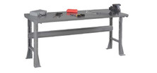 Tennesco WB-1-3096S Steel Top Workbench with Stringer and Flared Legs, Medium Grey