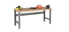 Tennesco WBA-1-3672C Compressed Wood Top Workbench with Stringer and Adjustable Legs, Medium Grey