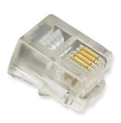 Mod HANDSET Plugs Flat 4P4C 100PK