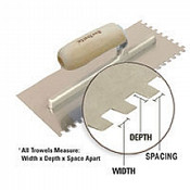Bon Tool 14-290-B10 Notched Trowel - 3/32" Square - Wd"