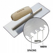 Bon Tool 14-322-B10 Notched Trowel - 1/8" U - Wd Hdl"