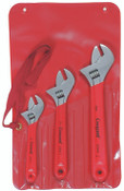 Crescent AC3C 3 Piece Chrome Finish Adjustable Wrench Set, Cushion Grip