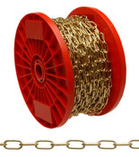 Campbell 0711017 #100 Hobby/Craft Oblong Decorator Chain, Brass Plated, 197' per Reel