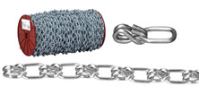 Campbell 0744037 4/0 Lock Link Single Loop Chain, Wrapped, Galvanized, 100' per Reel