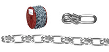 Campbell 0722427 3/0 Lock Link Single Loop Chain, Wrapped, Blu-Krome, 50' per Reel