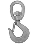 Campbell 3943205 #12 Latched Swivel Hoist Hook, 9 Ton, Drop Forged Steel, Self Colored