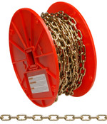 Campbell 0723367 #3 Straight Link Machine Chain, Brass Glo, 50' per Reel