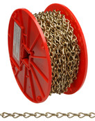 Campbell 0724022 #12 Single Steel Jack Chain, Brass Glo, 100' per Reel