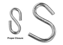 Campbell 6104024 #40 S-Hook, Blu-Krome, 50 Pcs per Carton