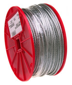 Campbell 7000397 3/32" 7 x 7 Cable, Clear Vinyl Coated to 3/16", 250 Feet per Reel