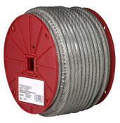 Campbell 7003497 1/8" 7 x 7 Cable, Clear Vinyl Coated to 3/16", 500 Feet per Reel