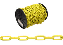 Campbell PD0722627 2/0 Straight Link Coil Chain, Yellow Polycoat, 120' per Reel