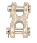 Campbell T5423302 7/16"- 1/2" Twin (Double) Clevis Link, Forged Steel, Blu-Krome, UPC Tag