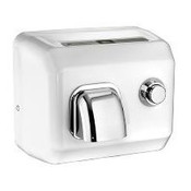 American Dryer DR10NF Steel White Hand Dryer, Push Button, Fixed Nozzle, 1725 Watts