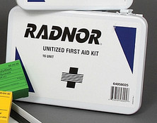 64058025 Radnor 16 Person Unitized First Aid Kit In Metal Case