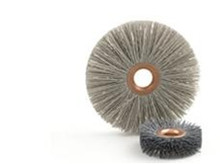 Brush Research CY 1-1/2" ABRASIVE NYLON COPPER CENTER WHEEL BRUSH, 3/8" AH, 120AO